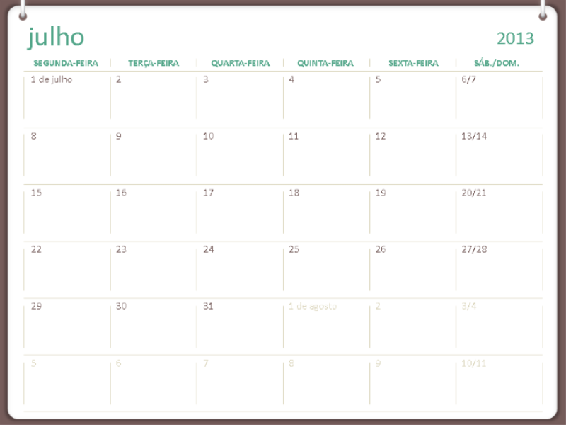 Calendário acadêmico de 2013-2014 (julho) Calendário acadêmico de 2013-2014 (julho)