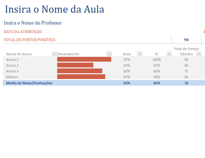 Ficha de Notas Ficha de Notas