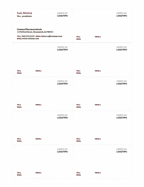 Cartões de visita, layout horizontal com logotipo, texto alinhado à esquerda Cartões de visita, layout horizontal com logotipo, texto alinhado à esquerda