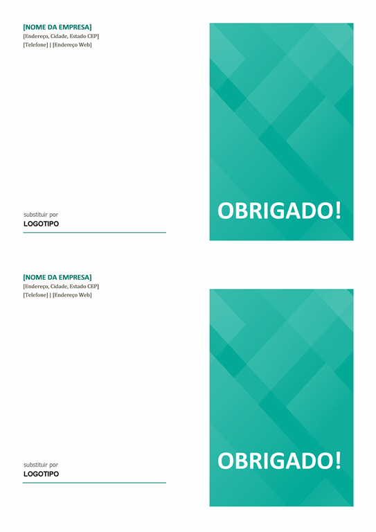 Cartões de agradecimento Cartões de agradecimento