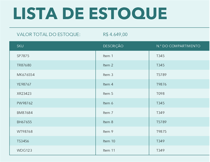 Estoque do armazém