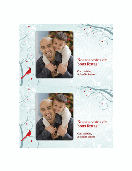Cartão de férias com foto (design de flocos de neve) Cartão de férias com foto (design de flocos de neve)