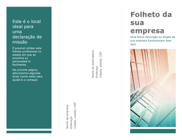 Folheto com três dobras (azul) Folheto com três dobras (azul)