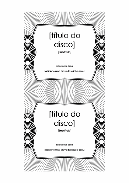 Etiqueta de Encarte para CD Etiqueta de Encarte para CD
