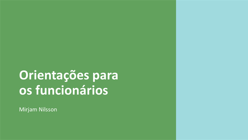 Apresentação de orientação para funcionários Apresentação de orientação para funcionários