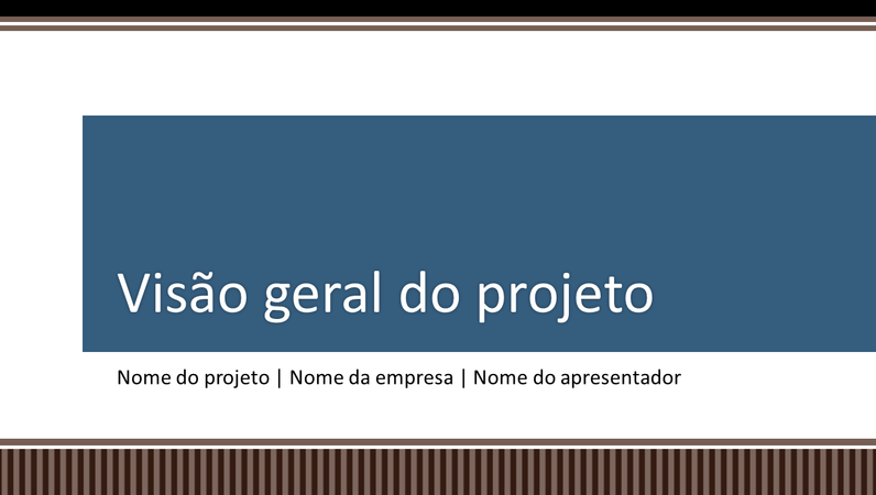 Apresentação com visão geral de um planejamento de projeto comercial Apresentação com visão geral de um planejamento de projeto comercial