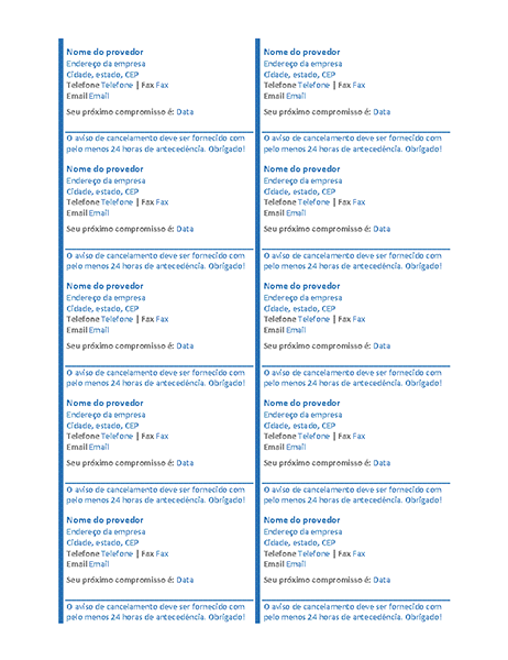 Cartões de compromisso (10 por página) Cartões de compromisso (10 por página)