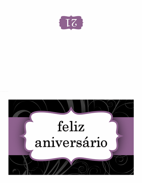 Cartão de aniversário (design com fita lilás) Cartão de aniversário (design com fita lilás)