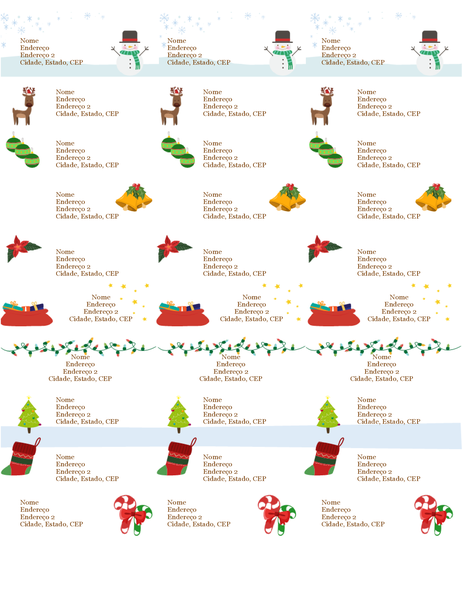 Etiquetas de marca de presente (design Espírito de Natal, 30 por página, é compatível com o formato Avery 5160) Etiquetas de marca de presente (design Espírito de Natal, 30 por página, é compatível com o formato Avery 5160)