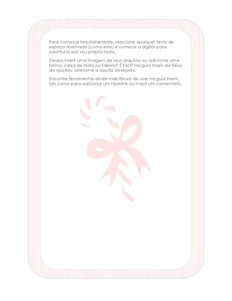 Papel de carta de feriados (com marca d'água de bengala de açúcar) Papel de carta de feriados (com marca d'água de bengala de açúcar)