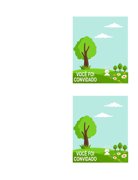 Convites para festa de primavera (2 por página, funciona com Avery 5315 e similares) Convites para festa de primavera (2 por página, funciona com Avery 5315 e similares)