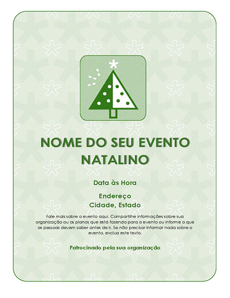 Panfleto de evento natalino (com árvore verde) Panfleto de evento natalino (com árvore verde)