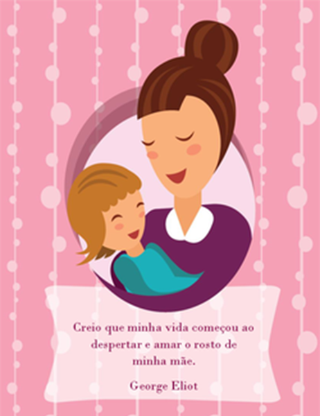 Cartão de Dia das Mães (com mãe e bebê, dobra em quatro) Cartão de Dia das Mães (com mãe e bebê, dobra em quatro)