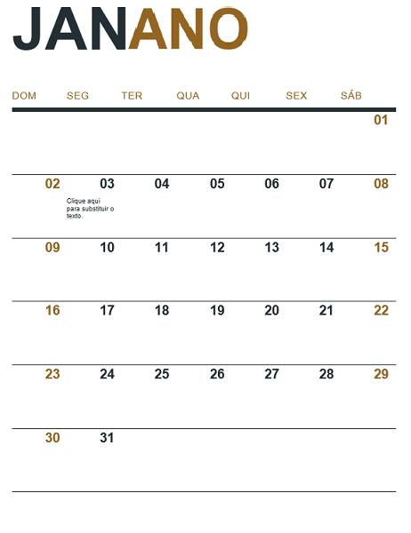 Calendário Calendário