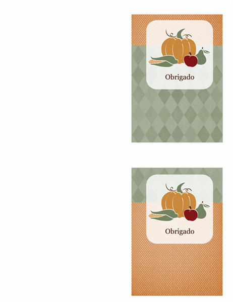Cartão de agradecimento (design colheita) Cartão de agradecimento (design colheita)