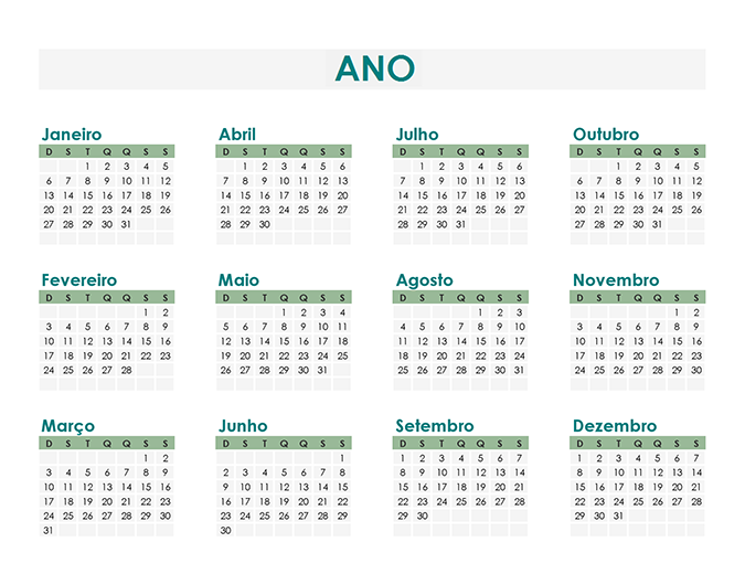 Criador de calendário (por ano) Criador de calendário (por ano)