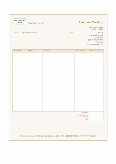 Aviso de crédito (design Castanho-avermelhado) Aviso de crédito (design Castanho-avermelhado)
