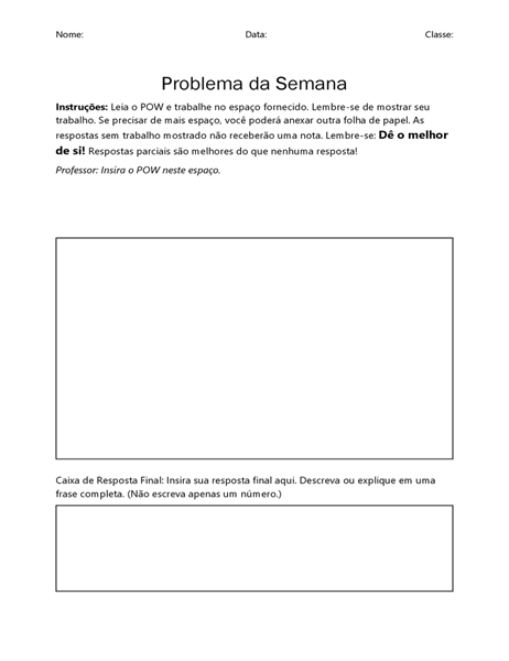 Problema da semana Problema da semana