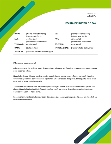 Folha de rosto de fax de cápsulas modernas Folha de rosto de fax de cápsulas modernas