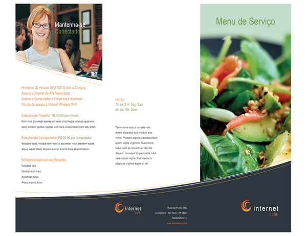 Menu de negócio de tecnologia de cibercafé (dobrável em três partes) Menu de negócio de tecnologia de cibercafé (dobrável em três partes)