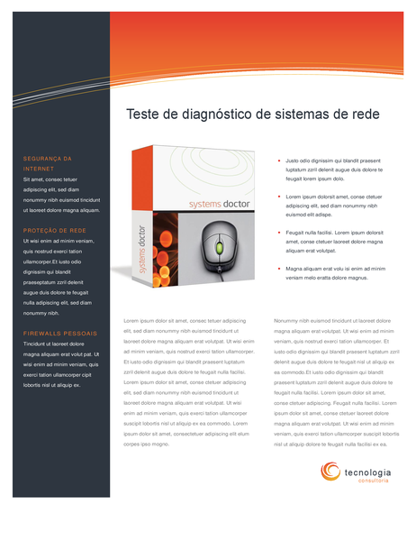 Folha de dados para empresa de tecnologia (dois lados) Folha de dados para empresa de tecnologia (dois lados)