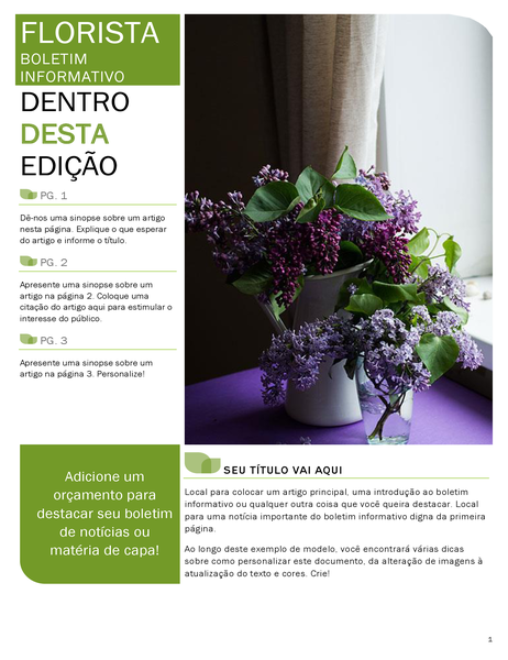 Boletim informativo de florista Boletim informativo de florista