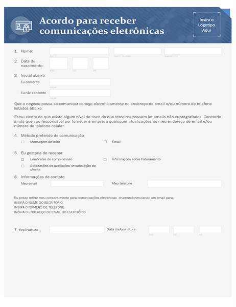 Acordo para receber pequenas empresas com comunicação eletrônica Acordo para receber pequenas empresas com comunicação eletrônica