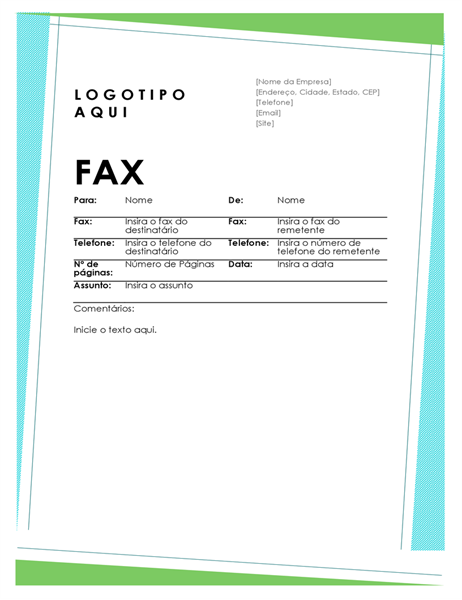 Folha de rosto de fax com formas geométricas Folha de rosto de fax com formas geométricas