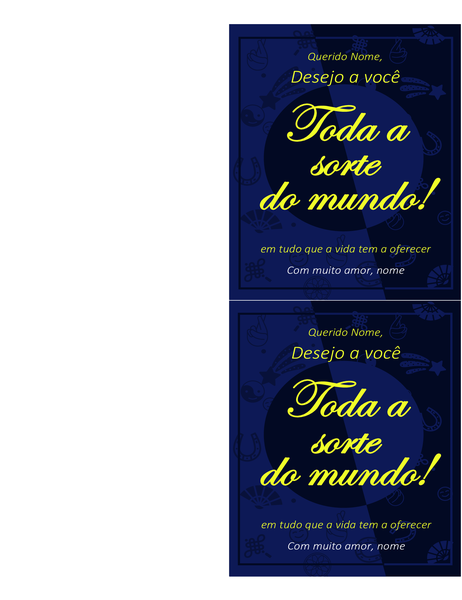 Cartão de votos de sucesso Cartão de votos de sucesso