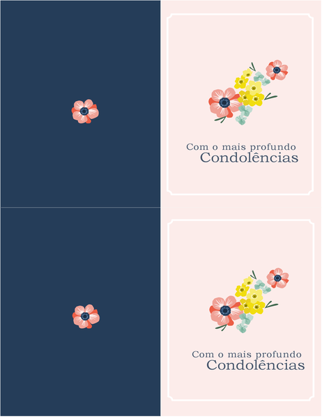 Cartão condolências Cartão condolências