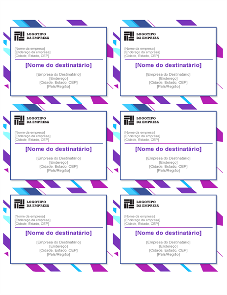 Etiquetas com elementos gráficos roxos (6 por página) Etiquetas com elementos gráficos roxos (6 por página)
