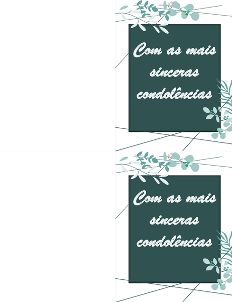 Cartão de condolências verde Cartão de condolências verde