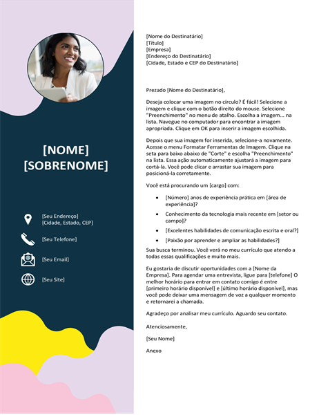 Carta de apresentação com formas orgânicas Carta de apresentação com formas orgânicas
