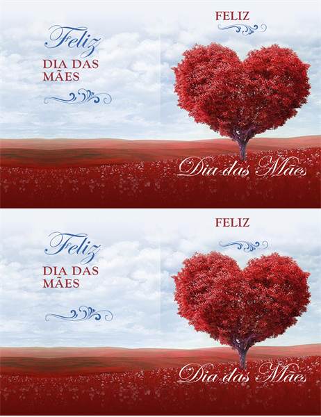 Cartão de dia das mães com árvore de corações Cartão de dia das mães com árvore de corações