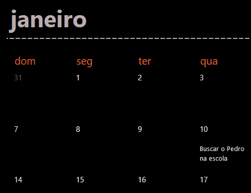 Guias de calendário Evergreen (preto) Guias de calendário Evergreen (preto)