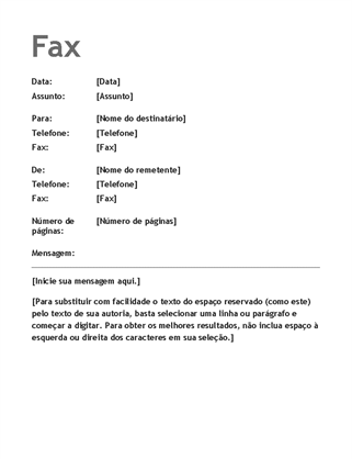 Página de rosto de fax - Office Templates