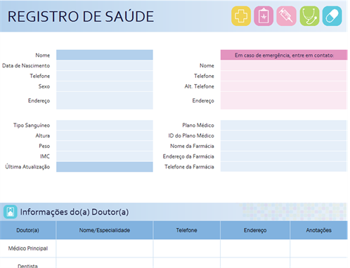 Registro de saúde da minha família Registro de saúde da minha família