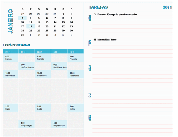 Calendário de planeamento semanal escolar (qualquer ano, seg-dom) Calendário de planeamento semanal escolar (qualquer ano, seg-dom)