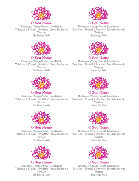 Cartões de visita pessoais com uma flor Cartões de visita pessoais com uma flor