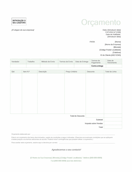 Proposta de venda (design verde) Proposta de venda (design verde)