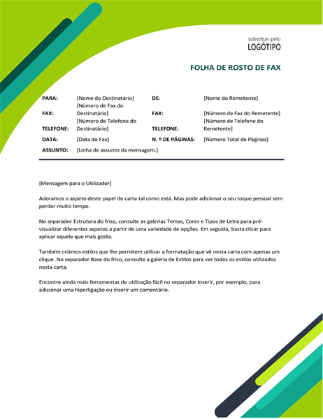 Folha de rosto de fax com cápsulas modernas Folha de rosto de fax com cápsulas modernas
