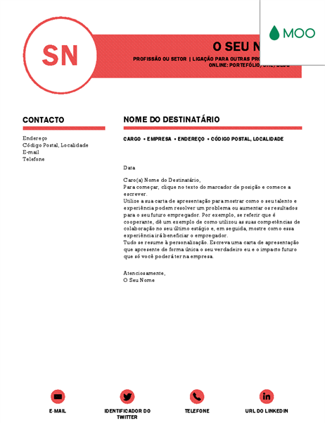 Carta de apresentação sofisticada, concebida pela MOO Carta de apresentação sofisticada, concebida pela MOO
