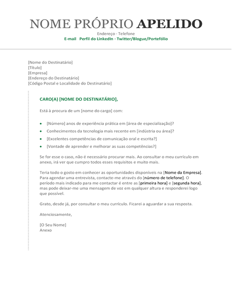Carta de Apresentação (cronológica)