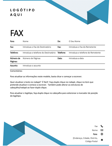 Folha de rosto de fax com riscas Folha de rosto de fax com riscas