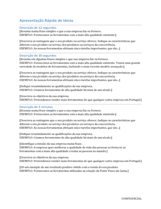 Apresentação rápida de ideias Apresentação rápida de ideias