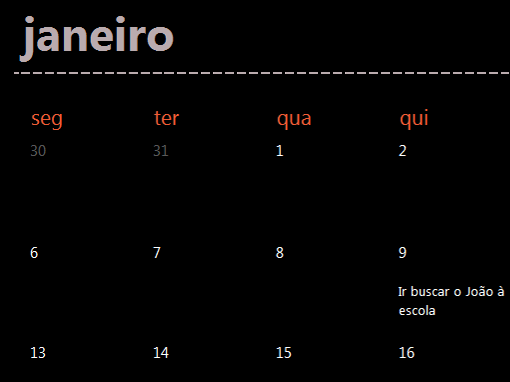 Separadores de calendário perene (preto) Separadores de calendário perene (preto)