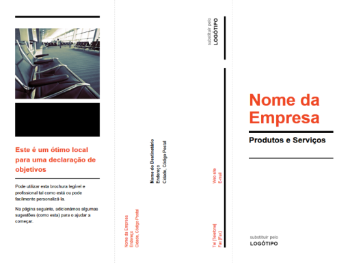 Brochura empresarial de dobragem tripla (estrutura preta e vermelha)