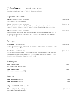 Curriculum vitae (currículo) - Templates - Office.com