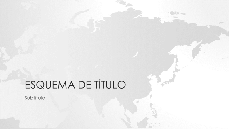 Conjunto Mapas do mundo, apresentação com continente asiático (ecrã panorâmico)