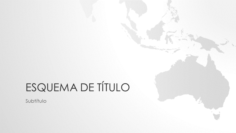 Conjunto Mapas do mundo, apresentação com continente australiano (ecrã panorâmico)